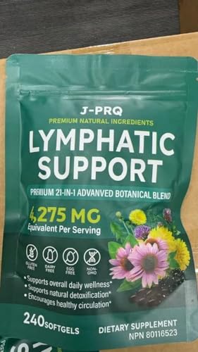 Lymphatic Drainage Capsules 240 Capsules – 4275mg 21-in-1 with Echinacea, Dandelion, Burdock, Bromelain & Turmeric – Lymphatic Drainage & Supports Cellulite Reduction