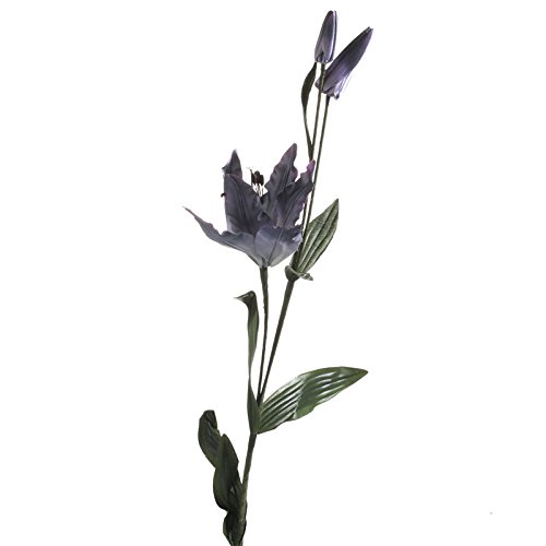 Factory Direct CraftÂ® Group of 6 Handwrapped Variegated Silvery Blue Lily Floral Stems for Holiday and Home Decor