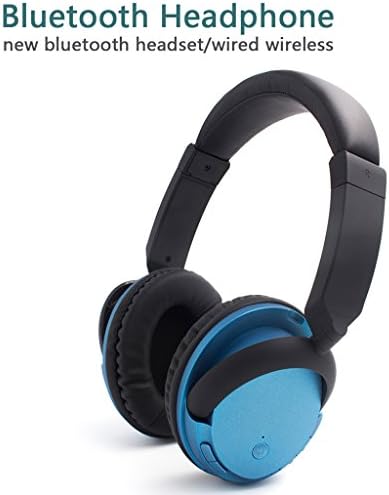 Bluetooth Headphone Over Ear,Hi-Fi Wireless Stereo Headset with Mic,Super Soft Earmuffs for Prolonged Wearing Headband Earphone, Lightweight Rechargeable Headphone Wired Mode for PC/Cell Phones(Blue)