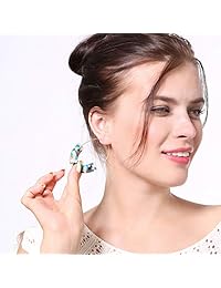 9 Paris Acrylic Hoop Drop Earrings for Women Girls Resin Leaf Stud Dangle Leaves Earrings Red White Big Green Hook Mottled Leopard Light Weight Circle Link Statement Fashion Simple Jewelry Gifts