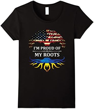 Women's I'm Proud of My Ukrainian Roots t-Shirt ~ Ukraine Small Black
