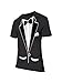 fresh tees Unisex Tuxedo Shirt | Classic Party Humor Vintage Tee | Tux with Bowtie&Pockets | Funny T-Shirt for Men/Women (Medium, Black)