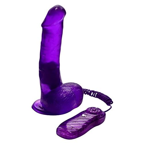 Vibrating Slim Jelly Dong with Suction Cup 7.5 Inch Sexy Purple image
