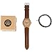Wonbee Bamboo Wood Watches for Men & Women Cowhide Leather Strap,Bonus 2 Wood Bracelets,Packaged in Gift Box