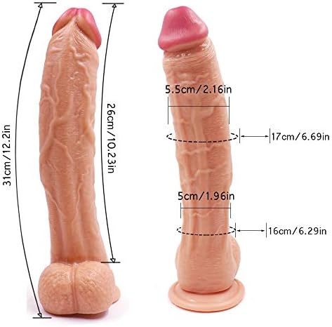 TTFAYQ 12 Inch Rěä&listǐc Silicone D-îDL&Ô Massage Wand for Women (Color : Beige)