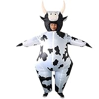 HHARTS Dairy Cattle Inflatable Costume Blow up Animal Costume Fancy Dress Costume for Halloween Cosplay Party Christmas