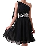 Fashion Plaza Chiffon Ribbon One-shoulder Bridesmaid Homecoming Party Dress D0172