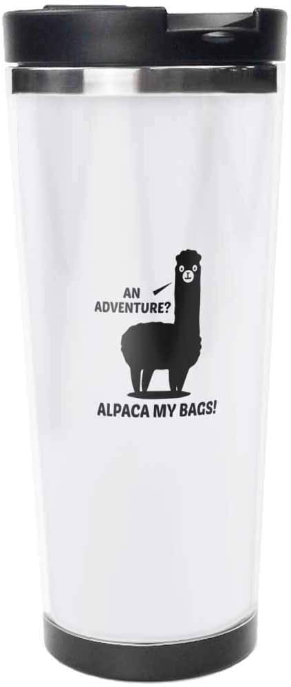 Alpaca My Bags Ceramic Travel Mug Stainless Steel Travel Mug, Insulated 16oz Coffee Tumbler