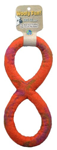 One Pet Planet Wool Dog Toy, 8-Inch, Orange