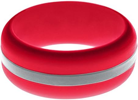 FLEX RingWomens Mens Red Silicone Ring - Changeable Color Bands - Many Colors - Safe, Durable, Everyday Wear Wedding Band - 1 Ring - Sizes 4-16
