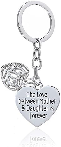 Double Pendant Key Chain Ring The Love Between Mother and Daughter is Forever Family for Women Mom