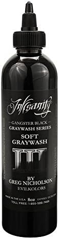 Inksanity Gangster Black Graywash Ink 8 Ounce by Inksanity