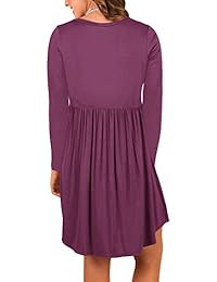 Vestido informal de manga larga con pliegues sueltos y manga larga de JOSIFER para mujer