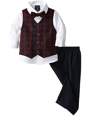 Nautica Baby Boys' Mini Tartan Vest Set, Navy