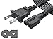 PWR+ 12 Ft Extra Long 2 Prong Polarized Cord for Vizio LED TV Smart HDTV E M Series 2 Slot Power Adapter Wall Cable IEC-60320 IEC320 C7 to NEMA 1-15P