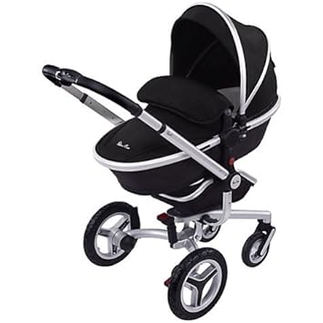 black silver cross pram