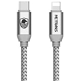 USB-C to Lightning Cable, Metrans USB 2.0 Type C to Lightning Sync &Data Cable Cord for iPhone iPad Connect to Macbook Pro 2016, MacBook 12-inch and other Type-C Devices (Silver, 3.3ft)