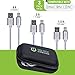 Tolitec Phone Cable | Nylon Braided Silver | 3pack Travel Case Included | Fast Cord High Speed Data and Sync Transfer | Connector Cable Compatible with Apple Device