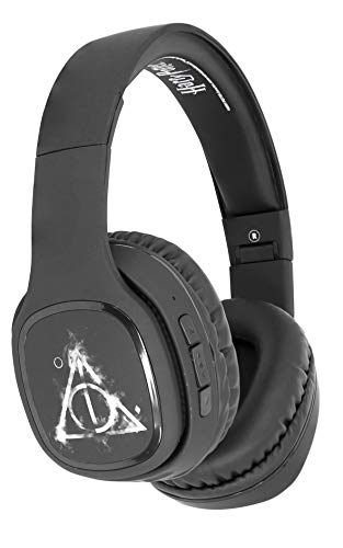 OTL Technologies TWEEN Bluetooth Cuffie Harry Potter Deathly Hallows  (pieghevole, fascia imbottita, elegante design comico, durata della  batteria fino a 30 ore, per adolescenti e adulti), Nero - Cuffie Hi-Fi