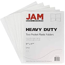 JAM PAPER Heavy Duty Plastic 2 Pocket Extra Tough