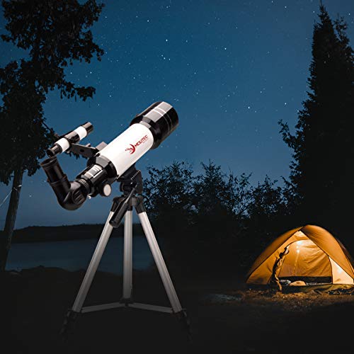 MOUTEC Kids Telescope for Astronomy Beginners with Backpack Smartphone Adapter, Portable 70mm Refractor Travel Telescope for Camping - Great for Children to Explore Space Moon Star