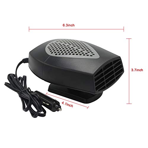 Windshield Car Heater - Portable Car Defroster Defogger 12V Small Vehicle Heat Cooling Fan 150W 3-Outlet Plug In Cigarette Lighter - Thumbnail 7