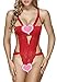 Ruzishun Teddy Lingerie for Women(Red,M)
