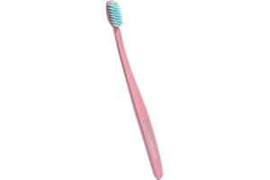 Cocofloss Cocobrush, Ultra-Soft Manual Toothbrush, Dentist-Designed, Gentle on Gums, Made from Recycled Plastic, Tickled Pink