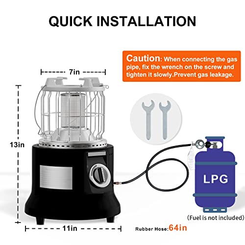 AKUSAKO Propane Camping Heater Indoor Propane Heater Gas Heater Camping