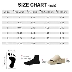 mysoft Women's Wedge Platform Sandals Open Toe Slip