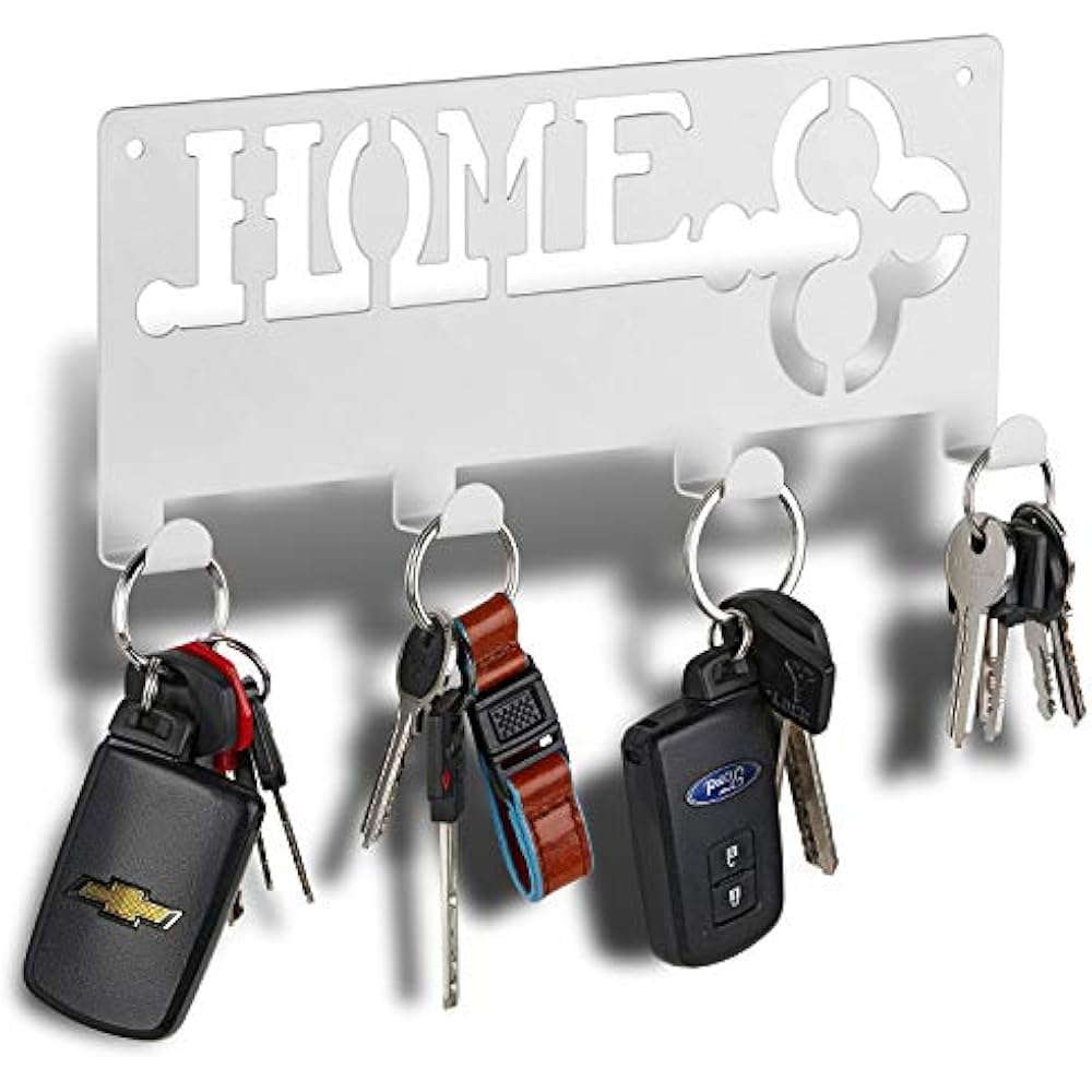 Decorative Key Rack Modern 4 Hooks Keyring Holder Hanging Coat With