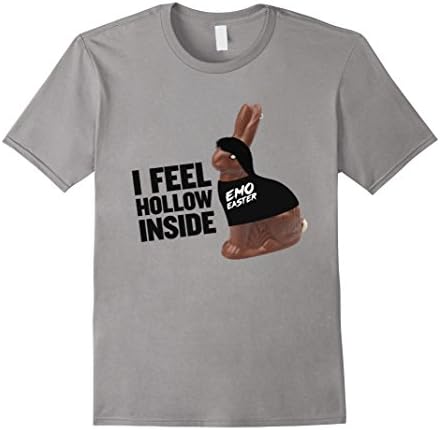 Mens I feel hollow inside -  Emo Easter Chocolate Bunny Shirt Large Slate