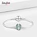 SOUFEEL May Birthstone Charm Dark Green Swarovski Crystal 925 Sterling Silver Charms Fit European Bracelet