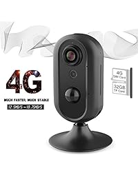 4G LTE Home Security Camera, Lncoon Indoor Wireless WiFi IP Camera Surveillance Security System Camera Mobile Security with Live Video Night Vision Two Way Audio Motion Alert for Baby, Pet Monitoring