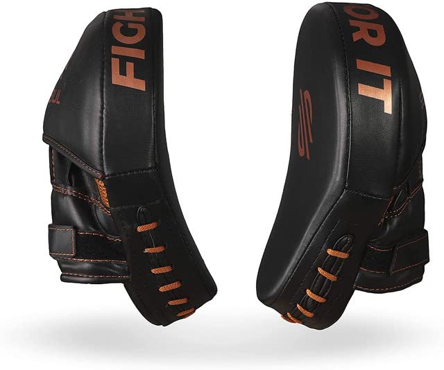 Sanabul Essential Curved Boxing MMA Punching Mitts for Sparring and Training (Metallic Copper