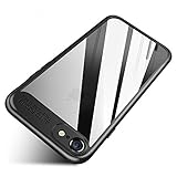 Wireless Charger iPhone 8 Plus Case, iPhone 7 Plus Case, FLOVEME Slim Fit Hybrid Armor Ultra Anti Scratch Lightweight Soft TPU Bumper Shockproof Protective Clear Hard PC Back Cover, Transparent Black