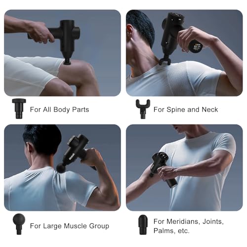 Mebak 7 Massage Gun, Massage Gun Deep Tissue for Pain Relief, 5 Speeds Percussion Massager Gun for Shoulder Back Body, Hanheld Muscle Massager for Home, Office & Gym