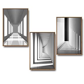 3 Piece Framed Canvas Wall Art for Living Room, Bedroom Buildings Theme Canvas Prints for Home Decoration Ready to Hang - 16"x24"x3 Panels