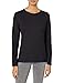 Hanes Long Sleeve Cotton T-Shirt, Lightweight Crewneck Tee for Women, Modern Fit, Ebony, 2X Large