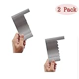 （Set of 2）Sawtooth Stainless Steel Cake Smoother Tool ,Edges Scraper Fondant Cream Sugarcraft Spatula Mousse Blade Home Kitchen Cake Pastry ，DIY Christmas Baking Decorating Tools
