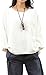 Soojun Women's Essential Casual Loose Solid Cotton Linen Tops Blouses White,White,One Size