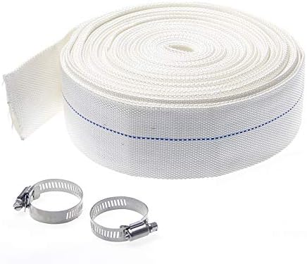 KATSU Layflat Discharge Hose Pipe 20m x 38mm 1-1/2 Inch Diameter with 2 Clips Odour Free for Submersible & Other Water Pumps