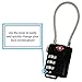 Lumintrail TSA Approved Lock for Luggage or Suitcase, Easy-to-Read 3 Digit Personalized Combination, Luggage Locks TSA Approved, Black, with a 4-FT Braided Steel Cable (1 Pack)