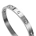 Yeemer Stainless Steel Love Bracelet Bangles with Diamonds Crystals for Mom,Girls Gold Silver Rose gold Colors (6.7 Inch(17cm) Silver color)