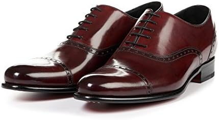 Men’s Brando Semi-Brogue Oxford Dress Shoe, Italian Calfskin Leather