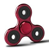 Opard Tri Fidget Spinner Hand Spinning Toy Over 3 Minutes Aluminum Alloy for Child and Adult (Al-Alloy Red)