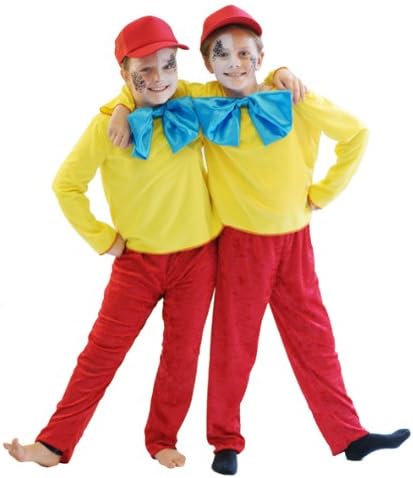 BUDGET Alice in Wonderland TWEEDLE DEE or TWEEDLE DUM Childrens Fancy Dress costume Perfect for World Book day or Dressing up CHILD SIZE AGE 5-6
