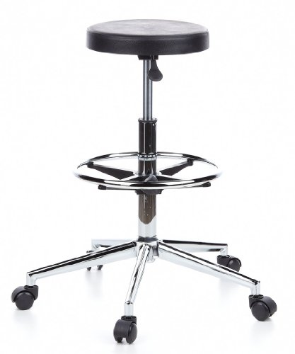 HJH-Office-665080-Sgabello-da-lavoro-TOP-WORK-14-nero-senza-braccioli-senza-schienale-robusto-con-poggiapiedi-regolabile-in-altezza-sedia-da-lavoro-base-cromata-ergonomica-facile-da-pulire