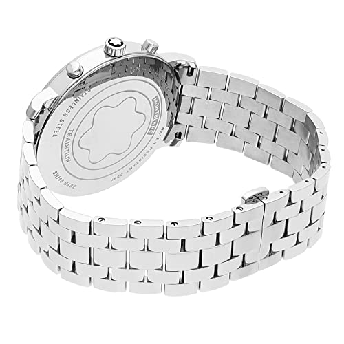 MONTBLANC(モンブラン) Tradition Automatic Watch Dial Sapphire Glass Automatic Swiss Fountain Pen Ballpoint Watch Men's, multicolor (white /silver), Bracelet Type