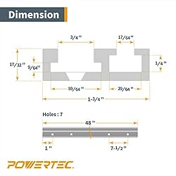 POWERTEC 71365 Combo T-Track and Miter